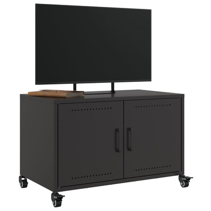 Tv-bänk svart 68x39x43,5 cm stål