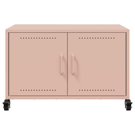 Tv-bänk rosa 68x39x43,5 cm stål