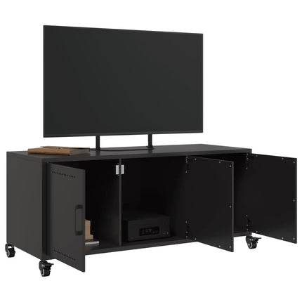 Tv-bänk svart 100,5x39x43,5 cm stål