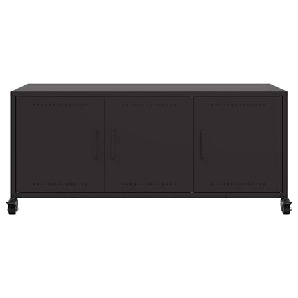 Tv-bänk svart 100,5x39x43,5 cm stål