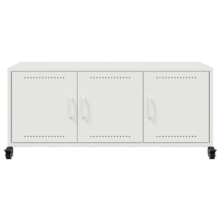 Tv-bänk vit 100,5x39x43,5 cm stål