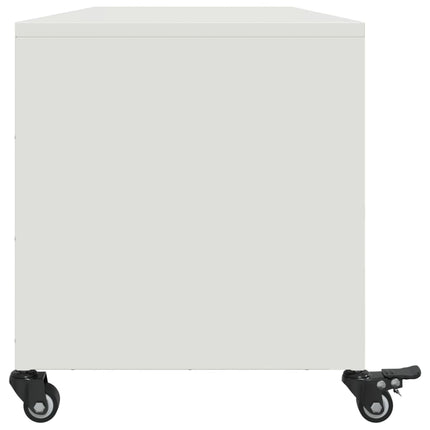 Tv-bänk vit 100,5x39x43,5 cm stål