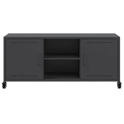 Tv-bänk svart 100,5x39x43,5 cm stål