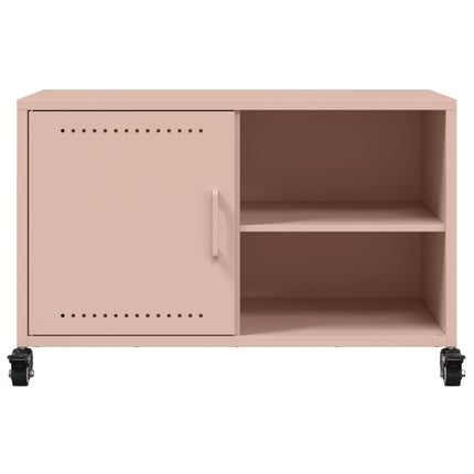 Tv-bänk rosa 68x39x43,5 cm stål