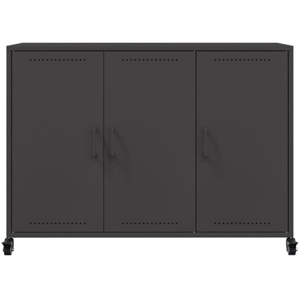 Skänk svart 100,5x39x72 cm stål