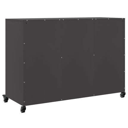 Skänk svart 100,5x39x72 cm stål