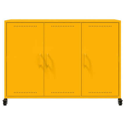 Skänk senapsgul 100,5x39x72 cm stål