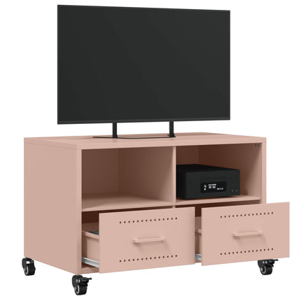 Tv-bänk rosa 68x39x43,5 cm stål