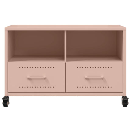 Tv-bänk rosa 68x39x43,5 cm stål