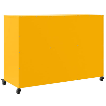 Skänk senapsgul 100,5x39x72 cm stål