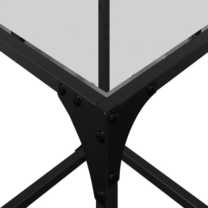 Soffbord med transparent glasskiva 30x30x40 cm stål