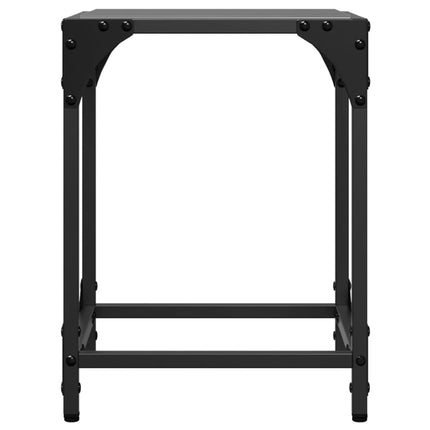 Soffbord med svart glasskiva 2 st 30x30x40 cm stål