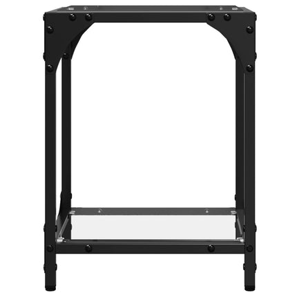 Soffbord med transparent glasskiva 2 st 30x30x40 cm stål