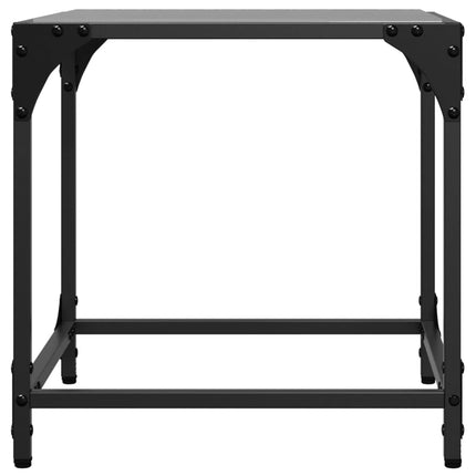 Soffbord med svart glasskiva 2 st 40x40x40 cm stål