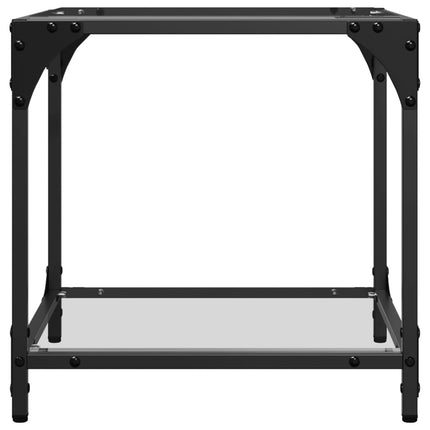 Soffbord med transparent glasskiva 40x40x40 cm stål
