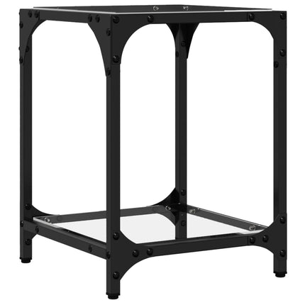 Soffbord med transparent glasskiva 2 st 40x40x40 cm stål