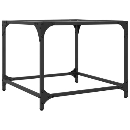 Soffbord med transparent glasskiva 2 st 50x50x40 cm stål