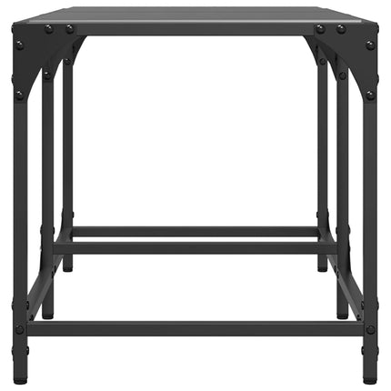 Soffbord med svart glasskiva 78,5x40x40 cm stål