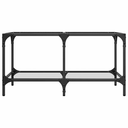 Soffbord med transparent glasskiva 78,5x40x40 cm stål