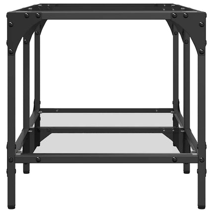 Soffbord med transparent glasskiva 78,5x40x40 cm stål