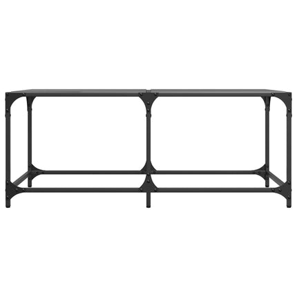 Soffbord med svart glasskiva 98,5x50x40 cm stål