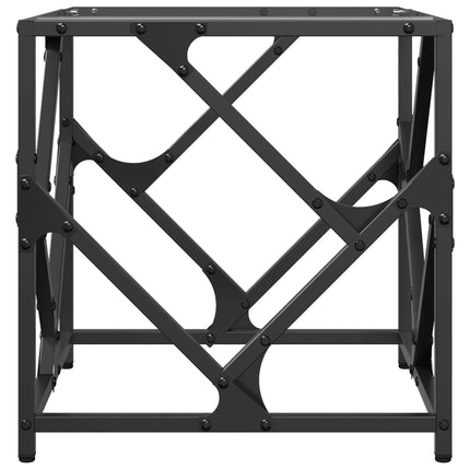 Soffbord med transparent glasskiva 40x40x41 cm stål