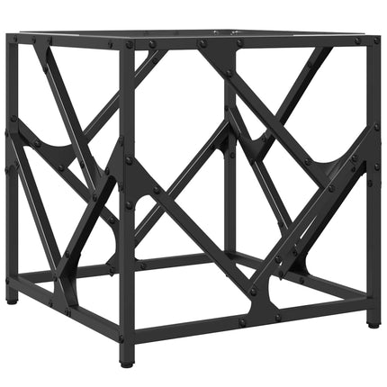 Soffbord med transparent glasskiva 40x40x41 cm stål