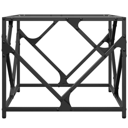 Soffbord med transparent glasskiva 50x50x41 cm stål