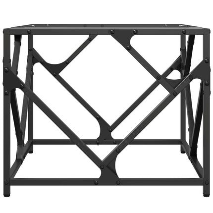 Soffbord med transparent glasskiva 50x50x41 cm stål