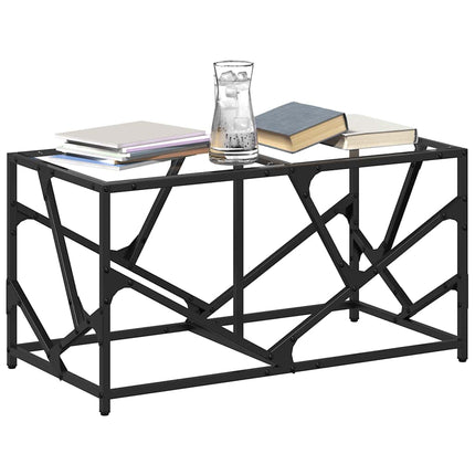 Soffbord med transparent glasskiva 78,5x40x41 cm stål