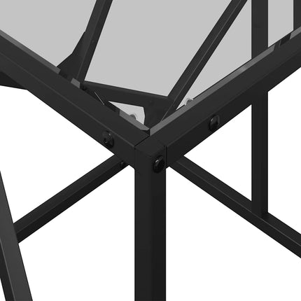 Soffbord med transparent glasskiva 78,5x40x41 cm stål