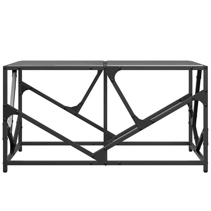 Soffbord med svart glasskiva 78,5x40x41 cm stål