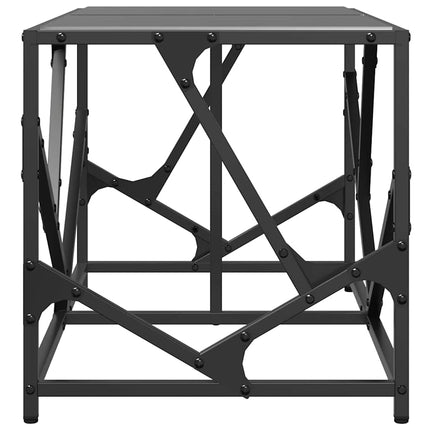 Soffbord med svart glasskiva 78,5x40x41 cm stål
