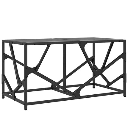 Soffbord med svart glasskiva 78,5x40x41 cm stål