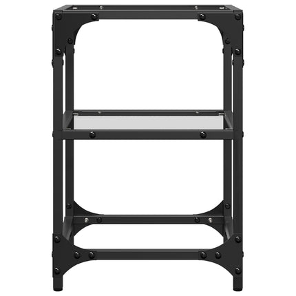 Soffbord med transparent glasskiva 30x30x45 cm stål