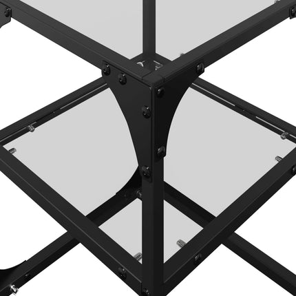 Soffbord med transparent glasskiva 30x30x45 cm stål