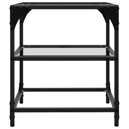 Soffbord med transparent glasskiva 2 st 40x40x45 cm stål