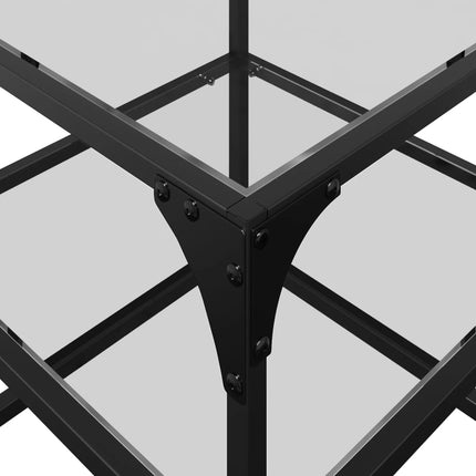 Soffbord med transparent glasskiva 2 st 40x40x45 cm stål