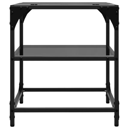 Soffbord med svart glasskiva 2 st 40x40x45 cm stål