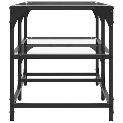 Soffbord med transparent glasskiva 78,5x40x45 cm stål