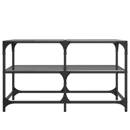 Soffbord med svart glasskiva 78,5x40x45 cm stål