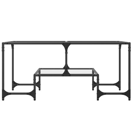 Soffbord med transparent glasskiva 98,5x50x45 cm stål