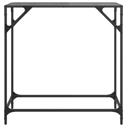 Konsolbord med svart glasskiva 80x35x81 cm stål