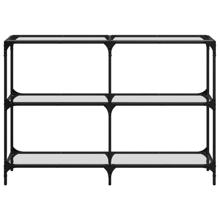 Konsolbord med transparent glasskiva 118,5x30x81 cm stål