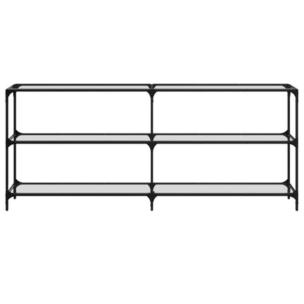 Konsolbord med transparent glasskiva 194,5x30x81 cm stål