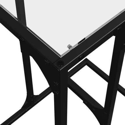 Sidobord med transparent glasskiva 40x30x61,5 cm stål