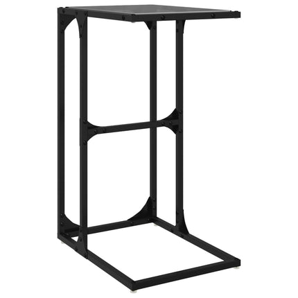 Sidobord med svart glasskiva 40x30x61,5 cm stål