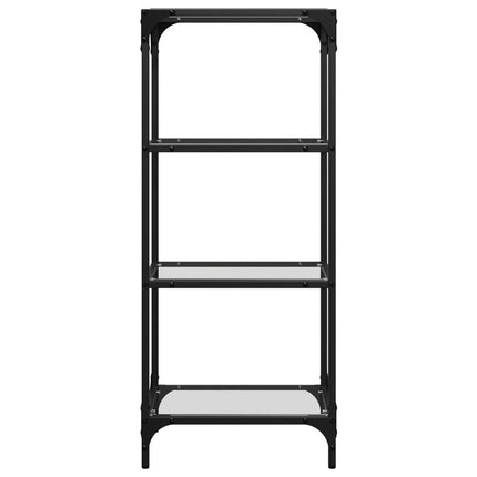 Förvaringsställ med transparent glasskiva 40x30x95 cm stål