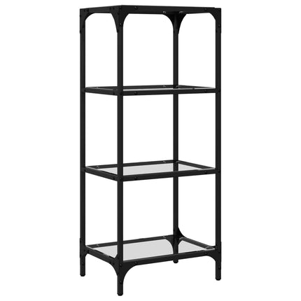 Förvaringsställ med transparent glasskiva 40x30x95 cm stål