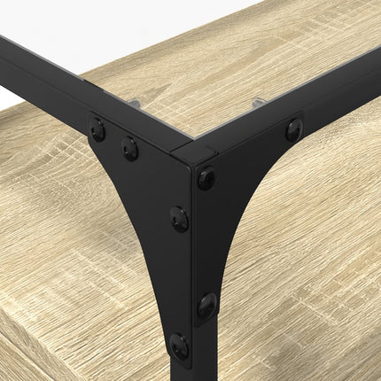 Tv-bänk med glasskiva sonoma ek 60x35x51 cm konstruerat trä